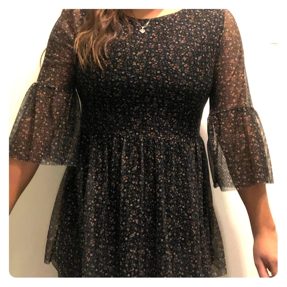 Tulle Peplum Floral top